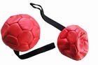 Leather Ball with grip, 18 cm, red